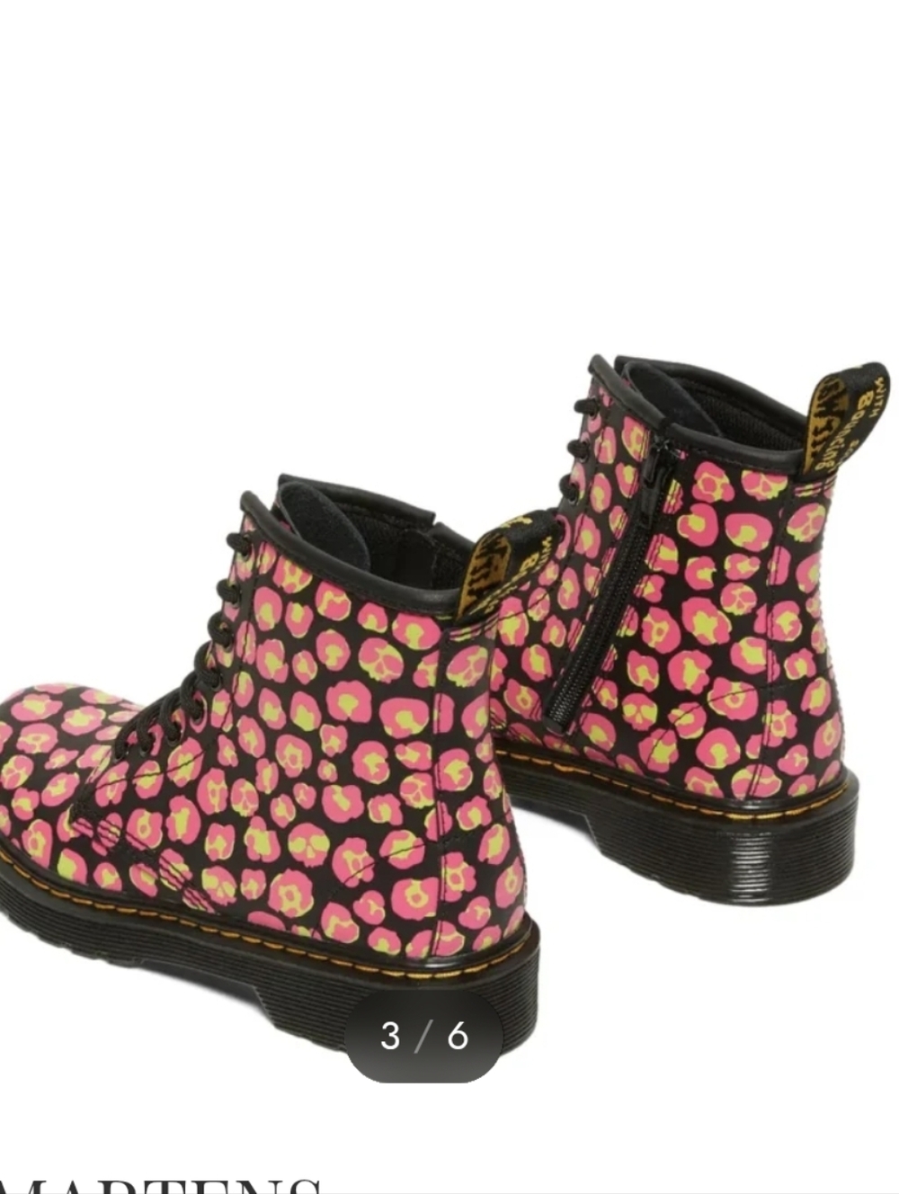 Dr. Martens 1460 Leopard Hydro Lace Bootie Pink 5 NWOB - Picture 3 of 10